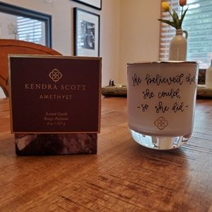 Kendra Scott 8oz Amethyst Candle w/custom quote